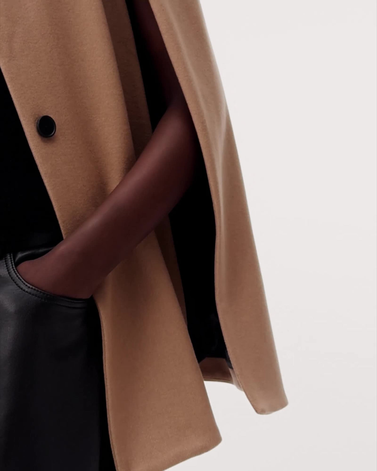 AllSaints Lunis Wool Cape Coat Women's Camel Brown Women's
