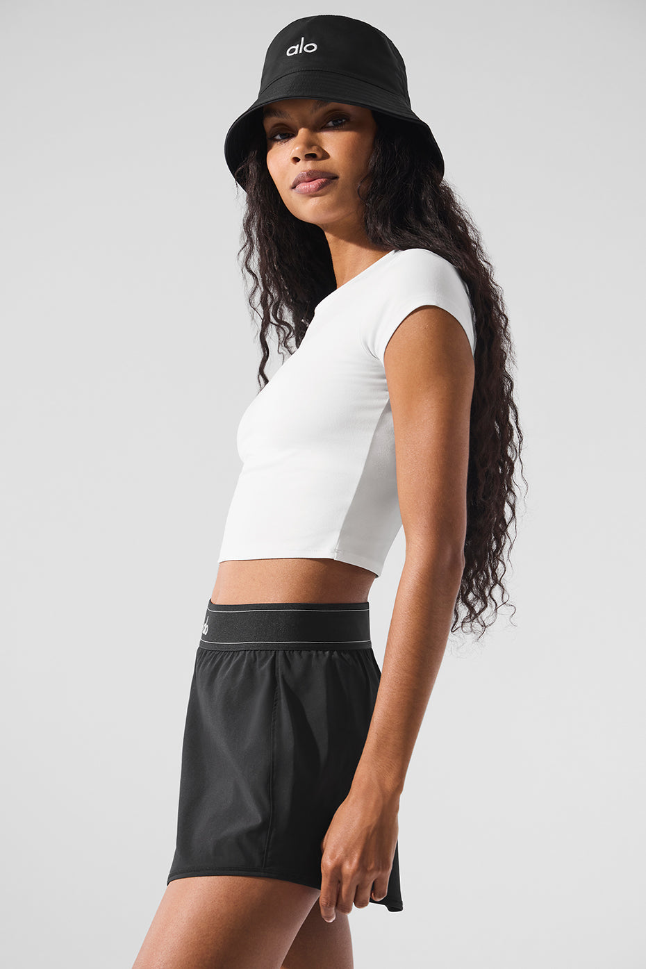 Alo Yoga Women'S Alosoft Crop Finesse Short Sleeve
