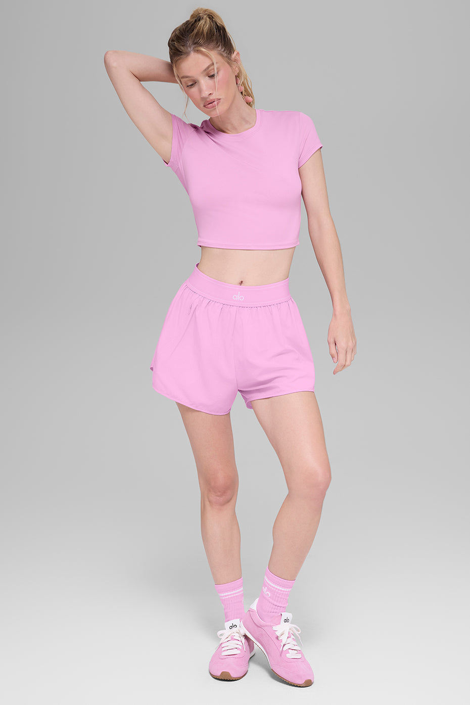 Alo Yoga Women'S Alosoft Crop Finesse Short Sleeve