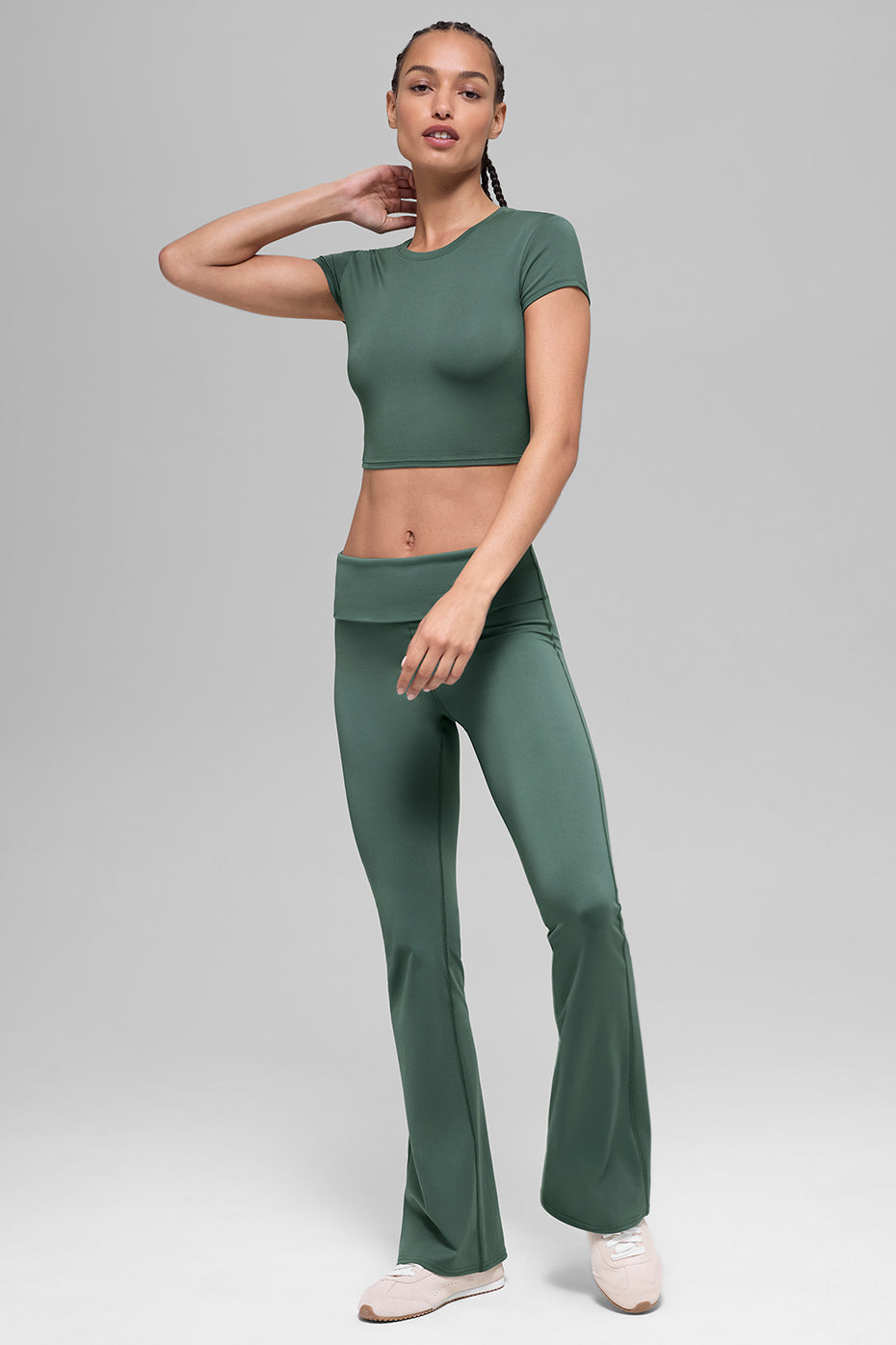 Alo Yoga Women'S Alosoft Crop Finesse Short Sleeve