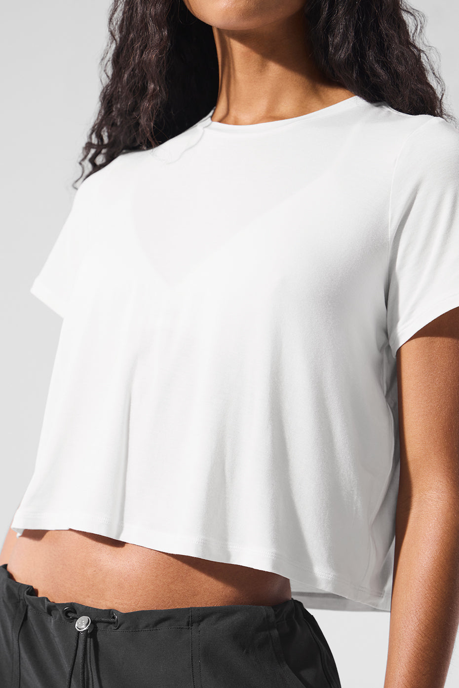 Alo Yoga Women'S Cropped All Day Short Sleeve