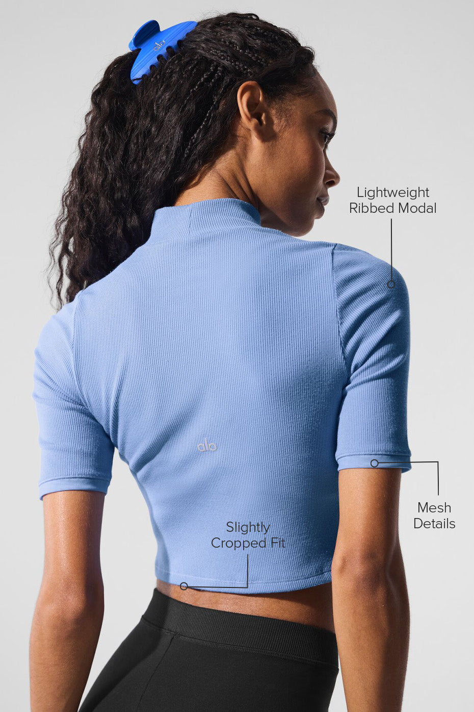 Alo Yoga Ribbed Mesh Secret Short Sleeve
