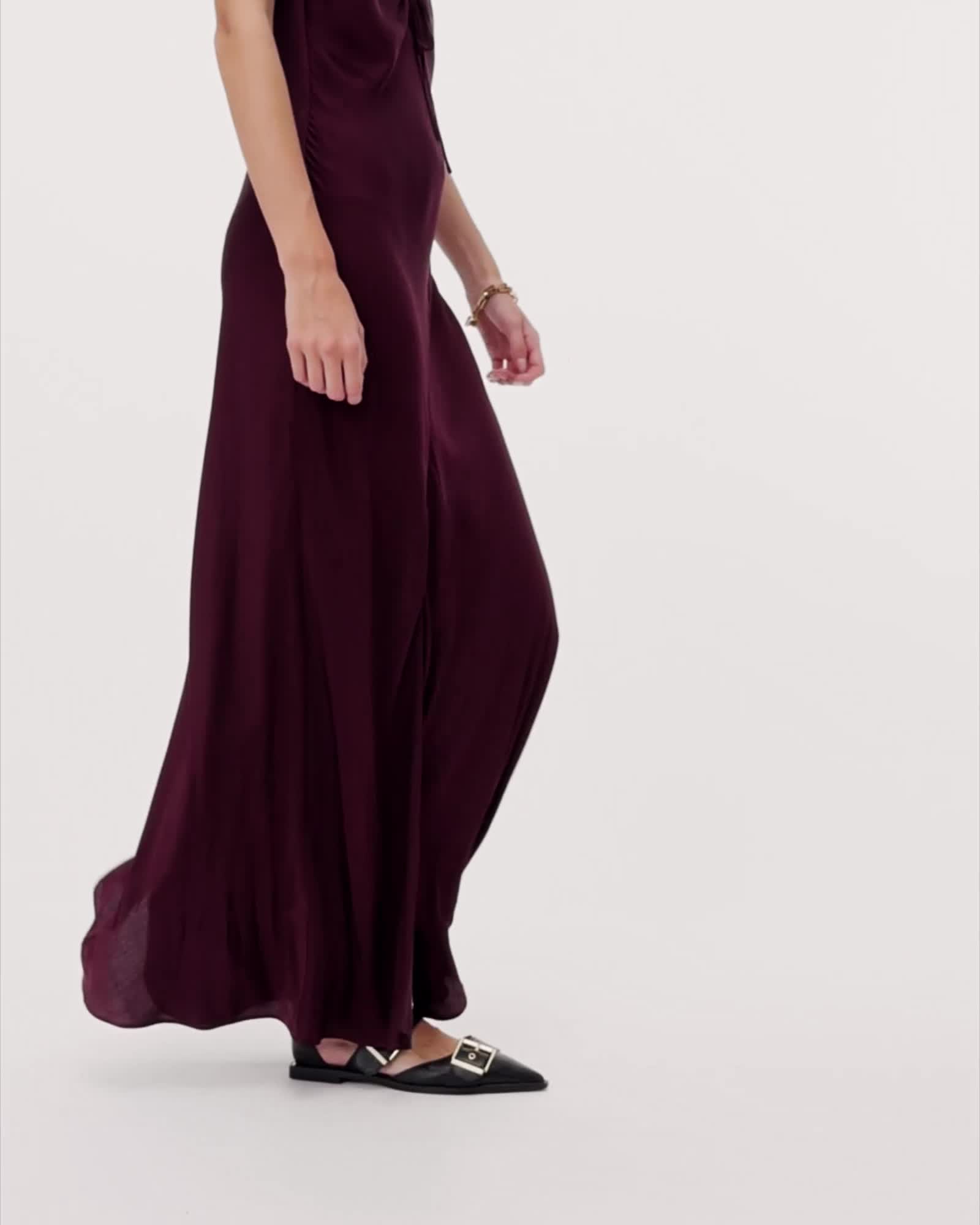 AllSaints Alexia Sleeveless Maxi Dress Women's Oxblood Red Women's