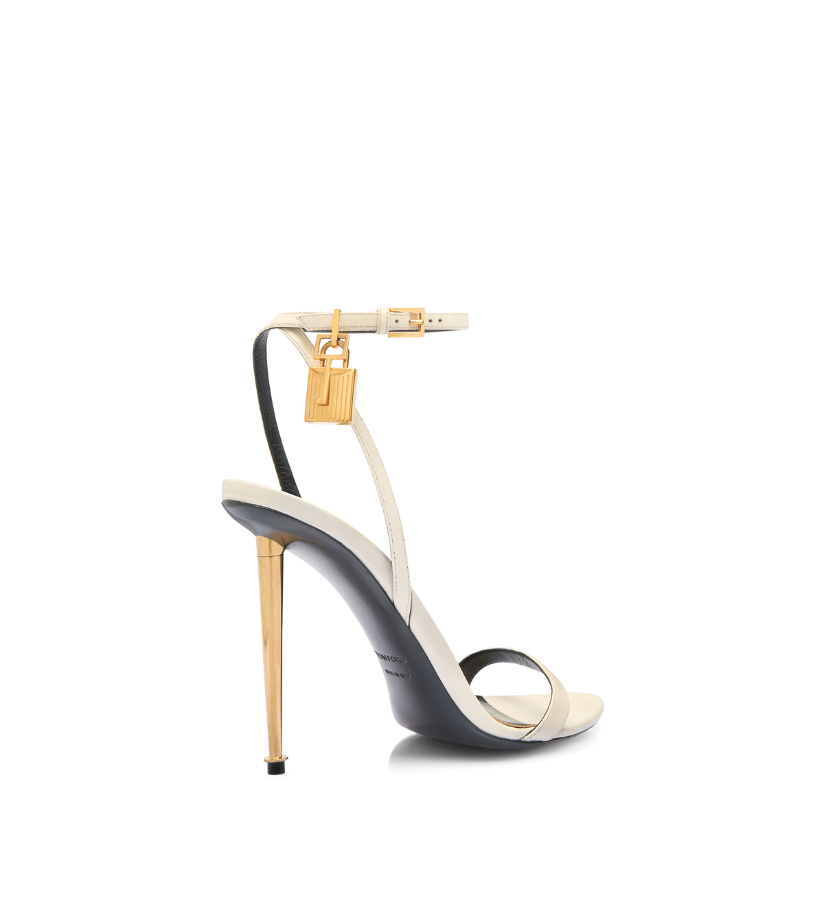 Tom Ford Shiny Leather Padlock Pointy Naked Sandal
