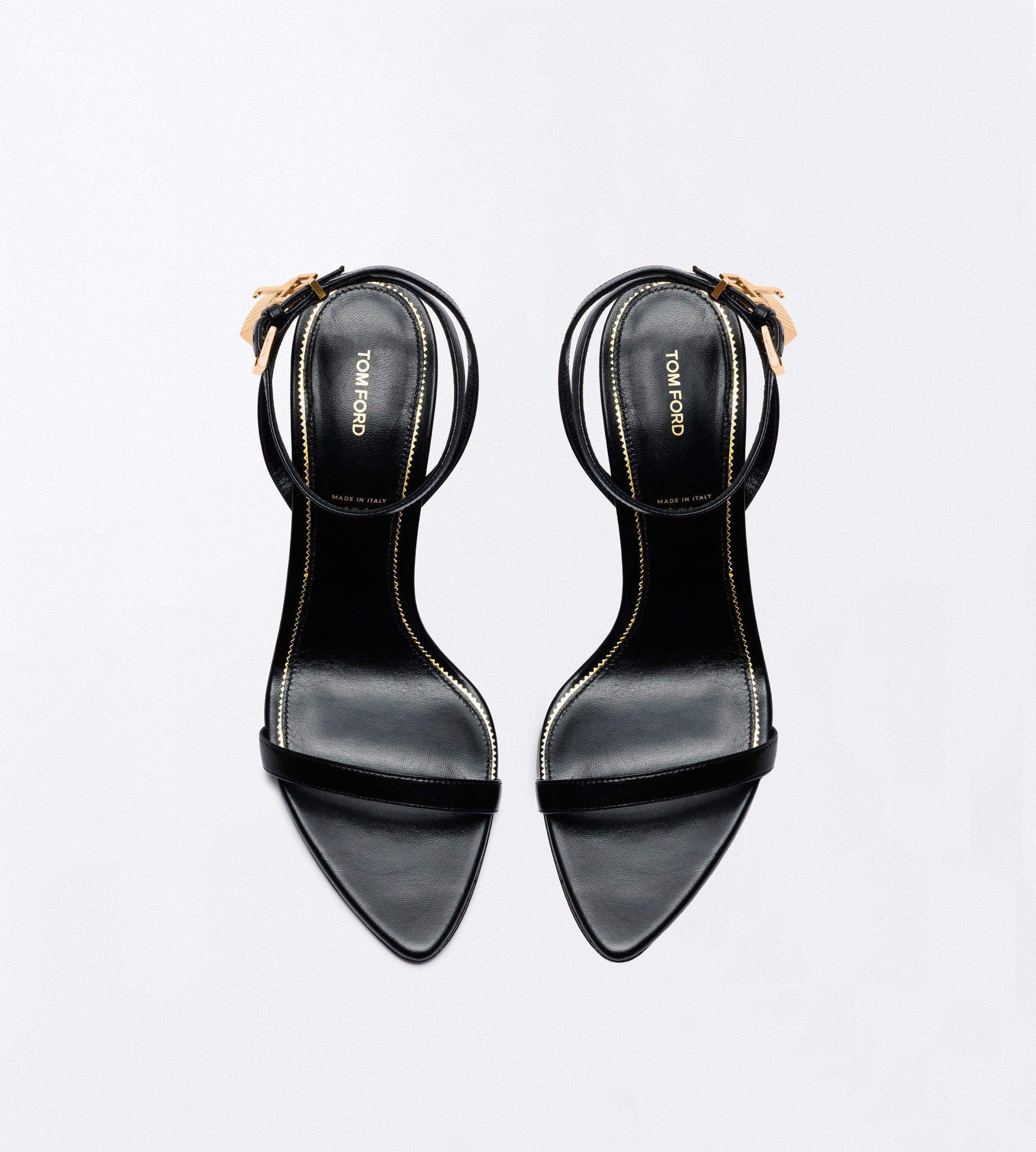 Tom Ford Shiny Leather Padlock Pointy Naked Sandal