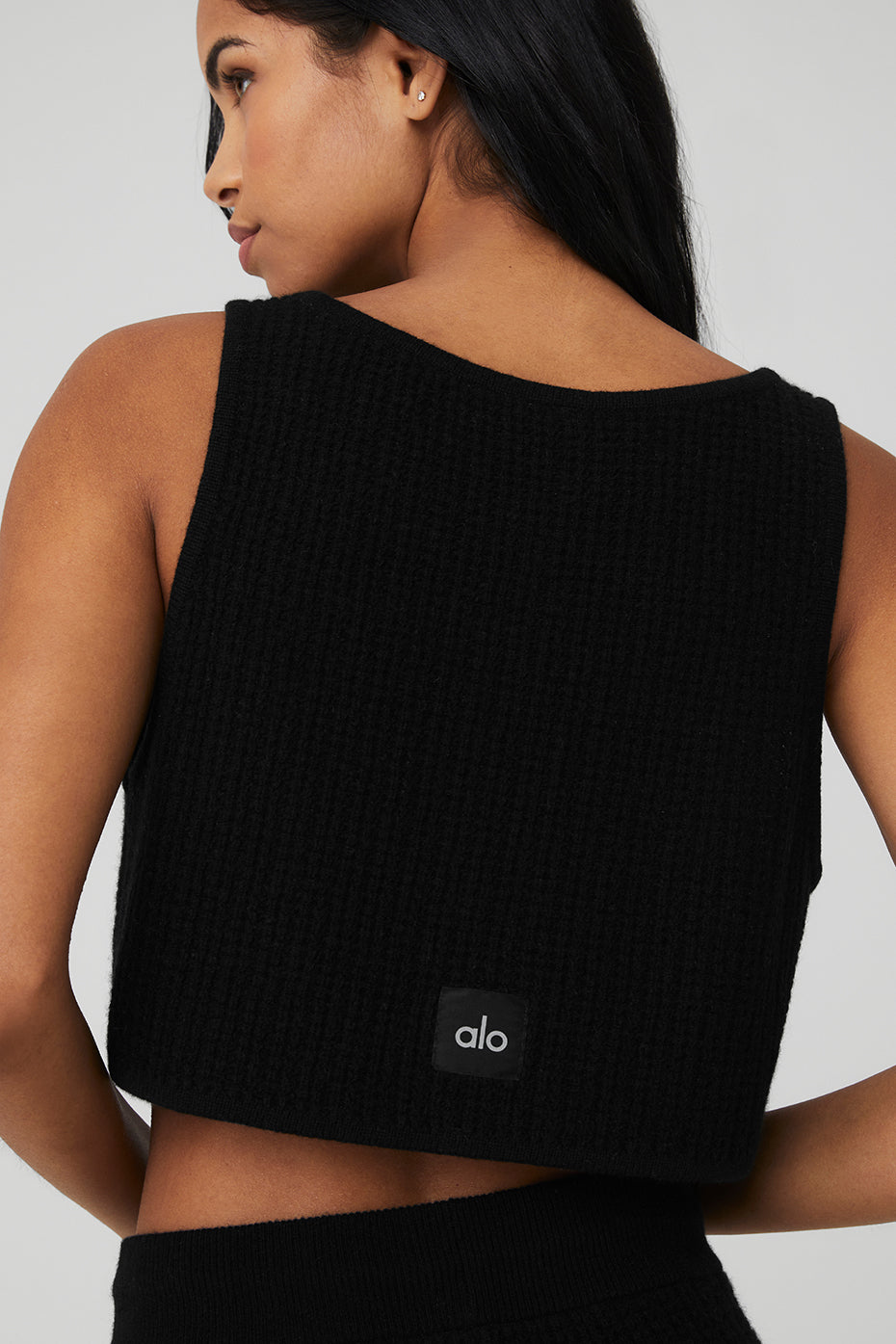 Alo Yoga Women'S Cashmere Plush Waffle Cropped Tank