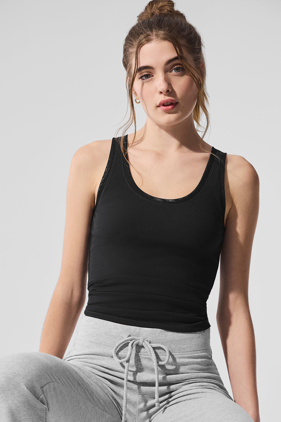 Alo Yoga Women'S Ribbed Mesh Secret Tank