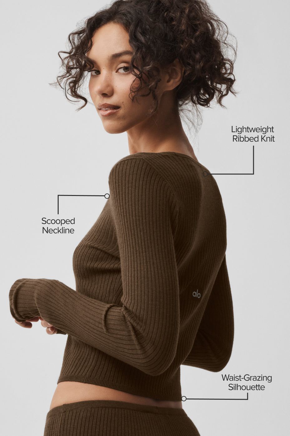 Alo Yoga Women'S Sweater Knit Unwind Long Sleeve