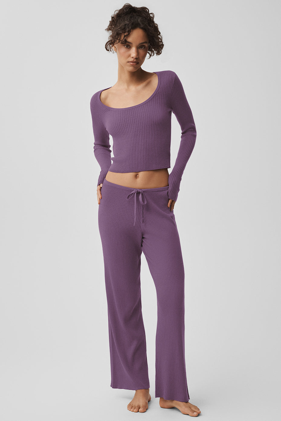 Alo Yoga Women'S Sweater Knit Unwind Long Sleeve