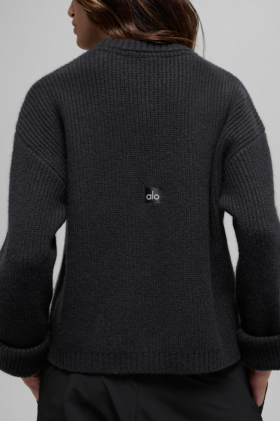 Alo Yoga Women'S Wool Cashmere Ribbed Noble Crewneck Sweater