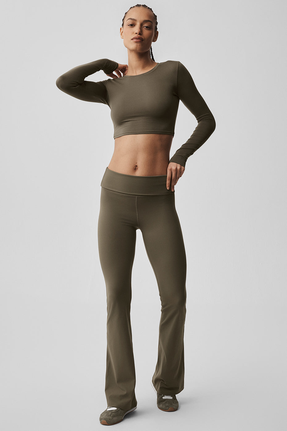 Alo Yoga Women'S Alosoft Crop Finesse Long Sleeve