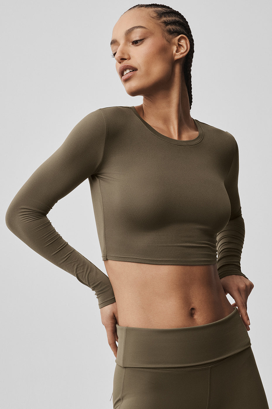 Alo Yoga Women'S Alosoft Crop Finesse Long Sleeve