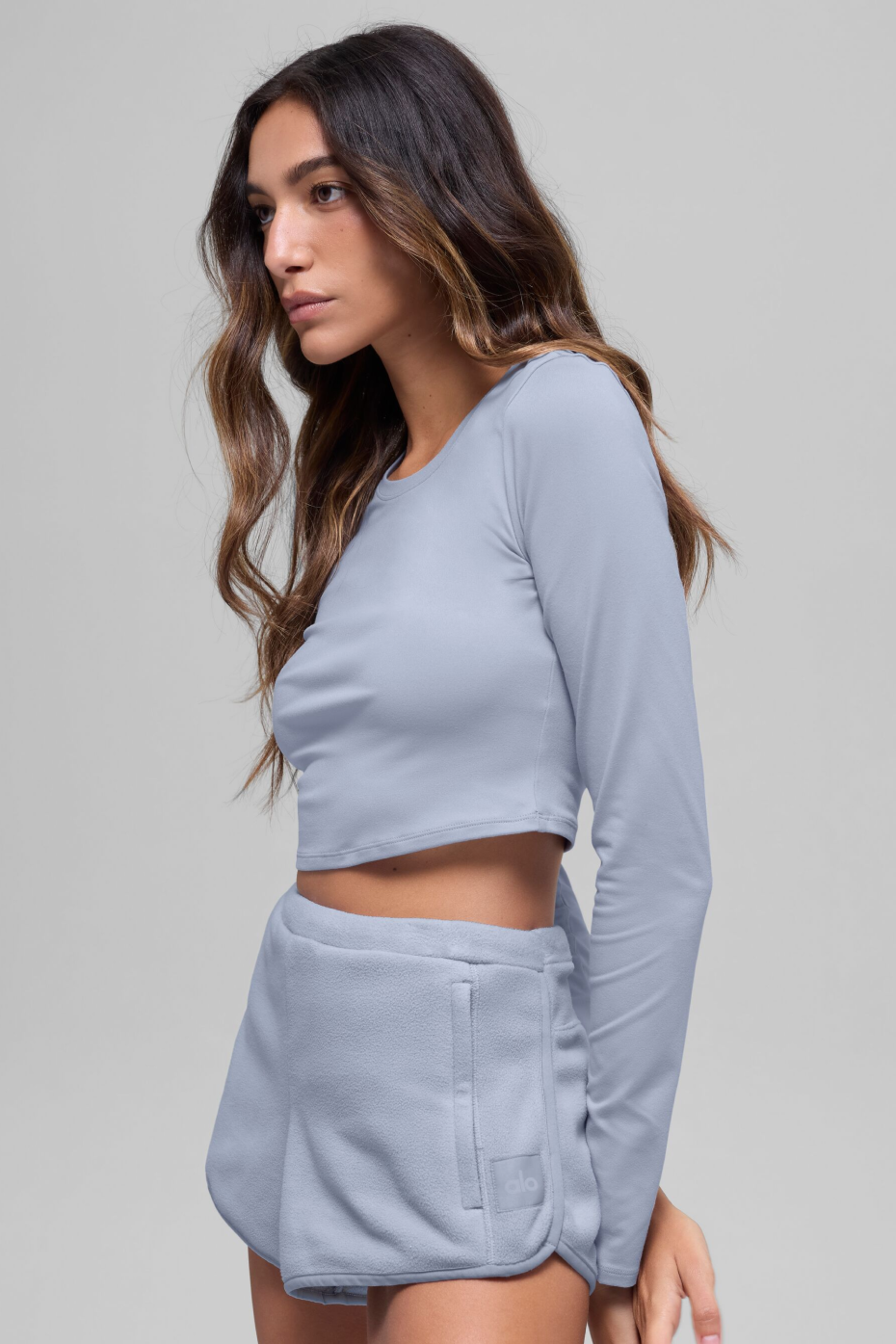 Alo Yoga Women'S Alosoft Crop Finesse Long Sleeve