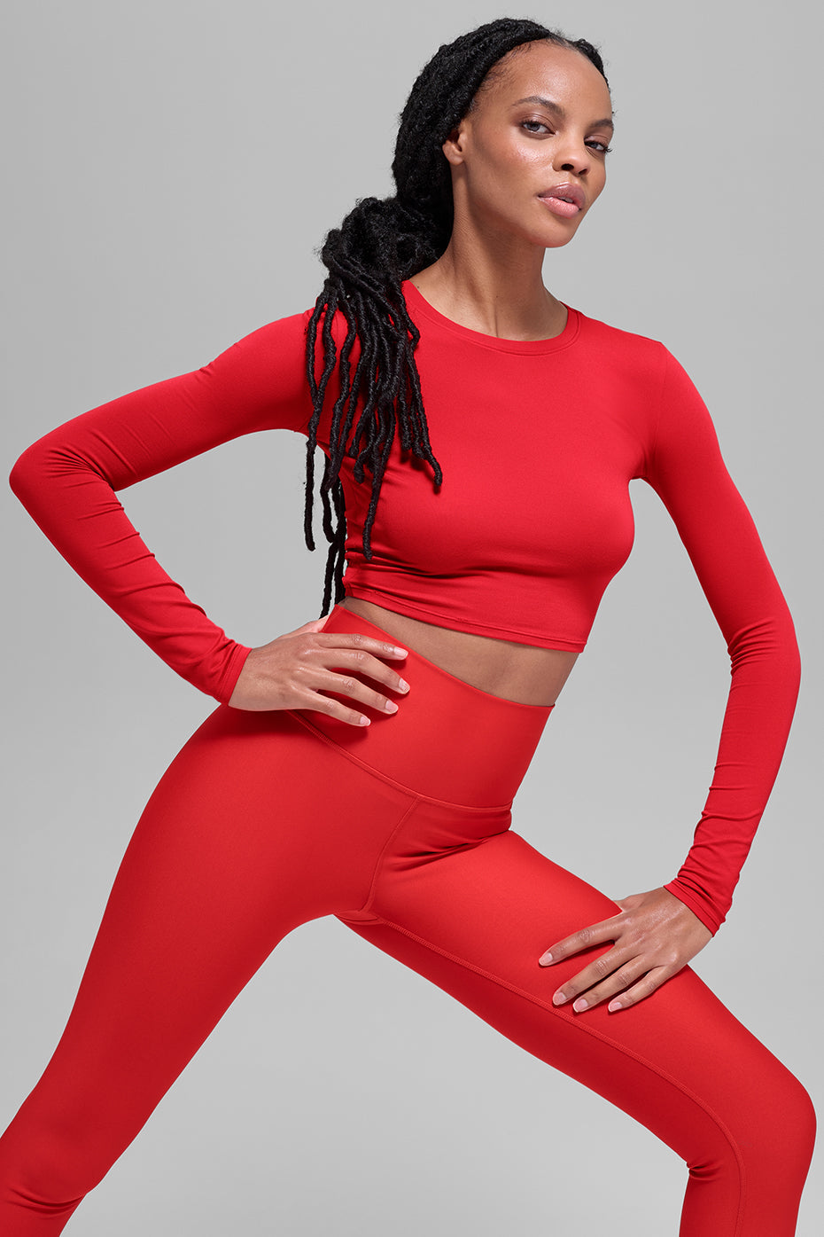 Alo Yoga Women'S Alosoft Crop Finesse Long Sleeve