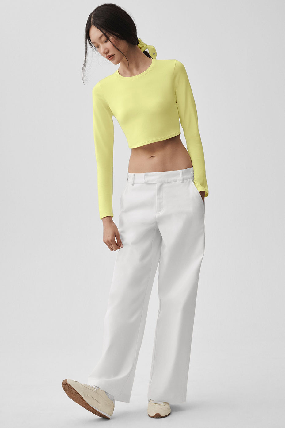 Alo Yoga Women'S Alosoft Crop Finesse Long Sleeve