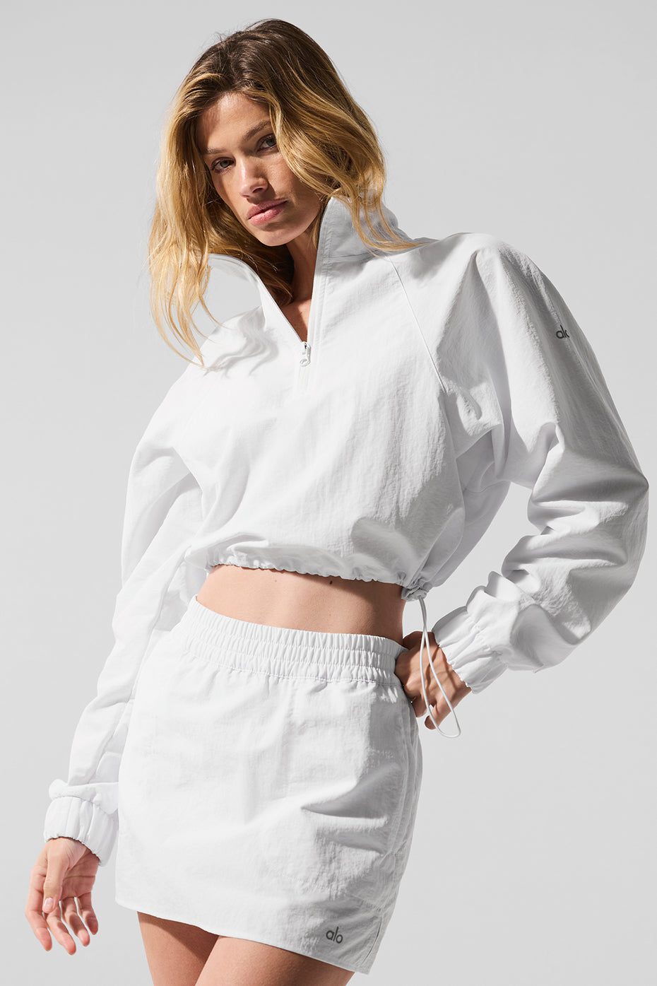 Alo Yoga Women'S Cropped 1/4 Zip Alumni Pullover