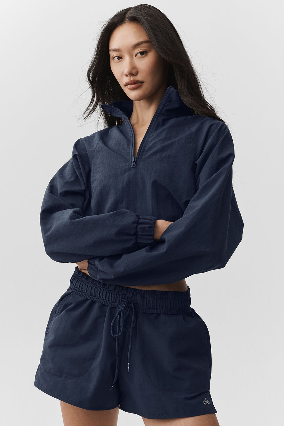 Alo Yoga Women'S Cropped 1/4 Zip Alumni Pullover