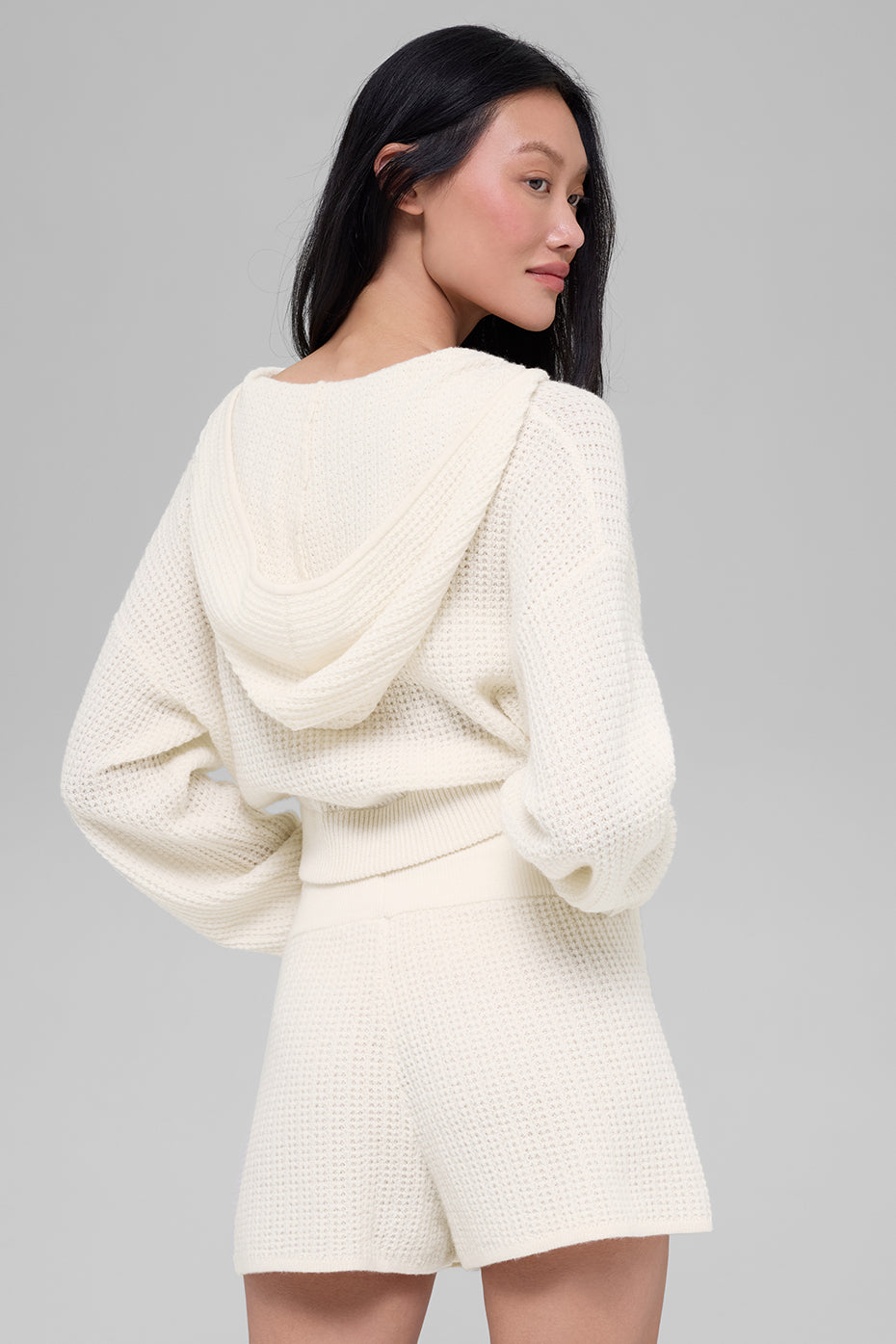 Alo Yoga Women'S Cashmere Plush Waffle Full Zip Hoodie