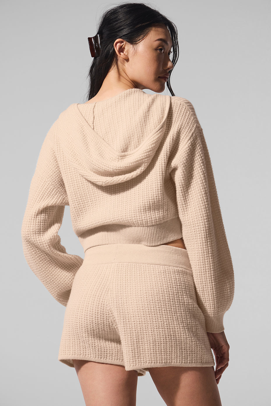 Alo Yoga Women'S Cashmere Plush Waffle Full Zip Hoodie