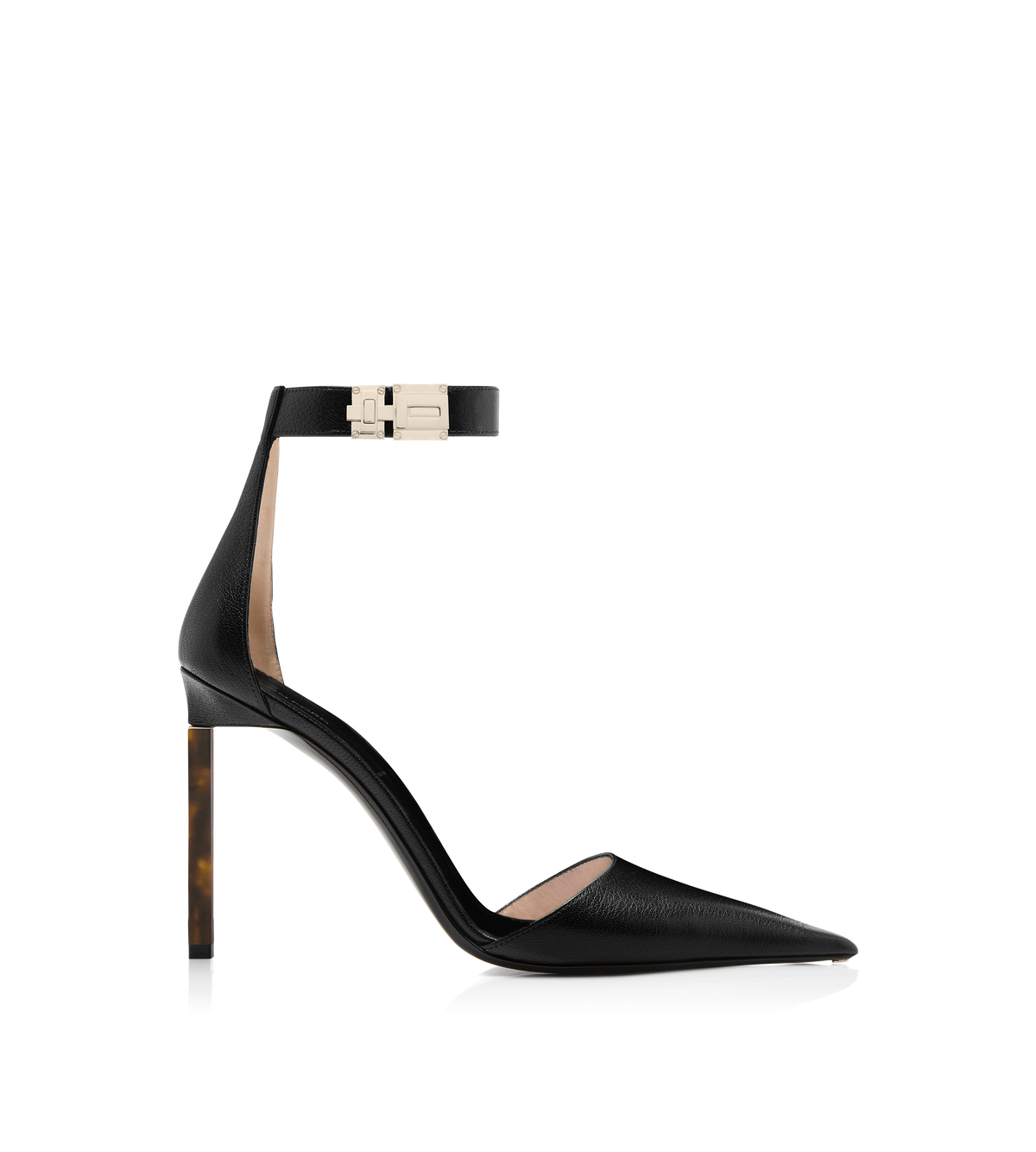 Tom Ford Supple Grain Leather T Latch Ankle Strap Pump