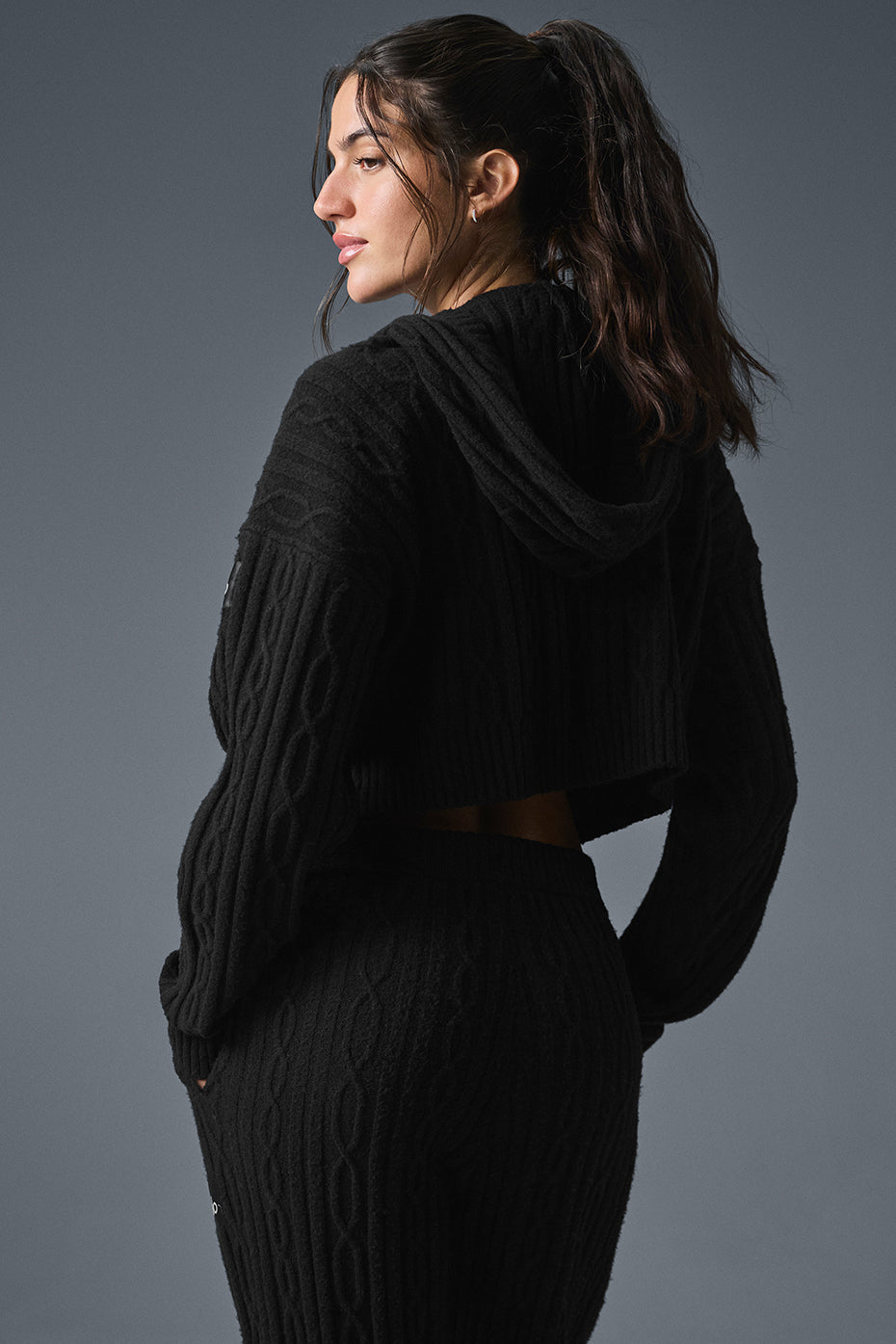 Alo Yoga Women'S Cable Knit Winter Bliss Hoodie