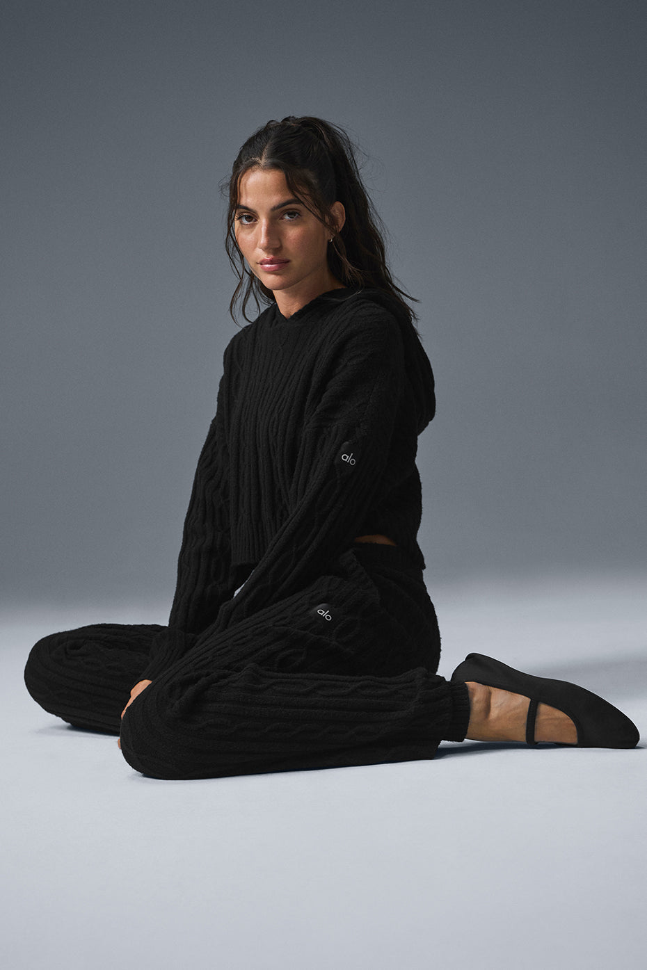 Alo Yoga Women'S Cable Knit Winter Bliss Hoodie