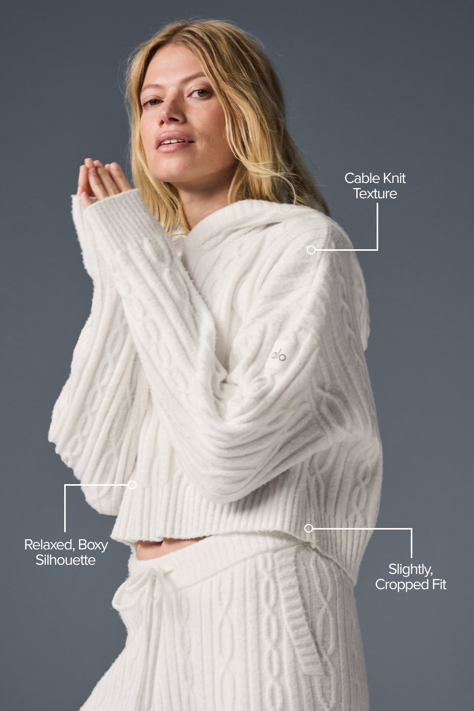 Alo Yoga Women'S Cable Knit Winter Bliss Hoodie