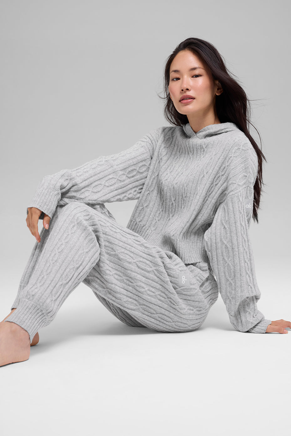 Alo Yoga Women'S Cable Knit Winter Bliss Hoodie