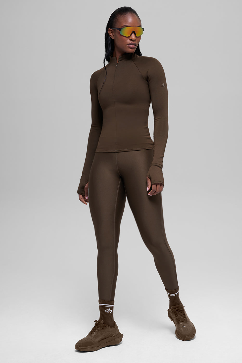 Alo Yoga Women'S Airlift Winter Warm 1/4 Zip Long Sleeve