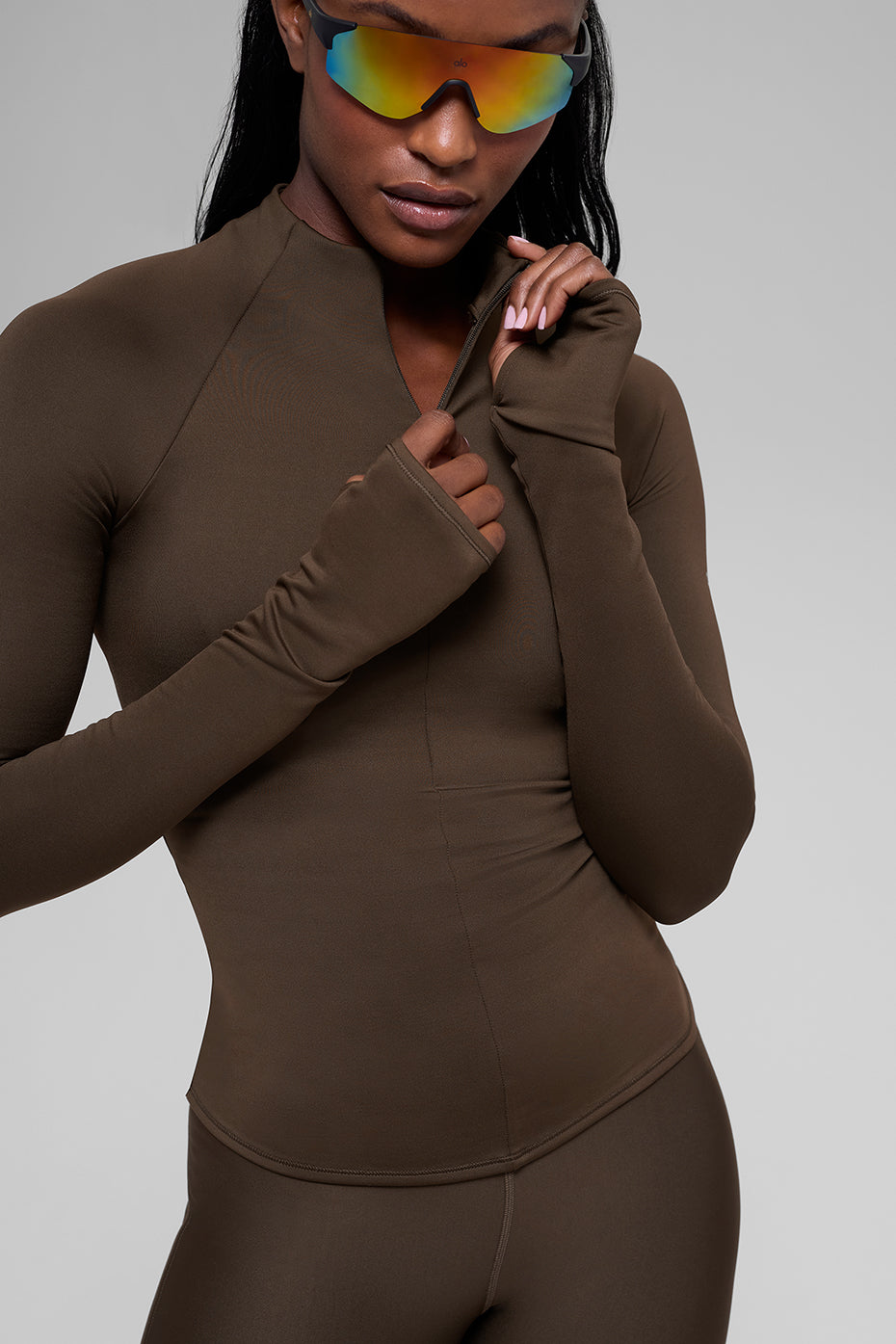 Alo Yoga Women'S Airlift Winter Warm 1/4 Zip Long Sleeve
