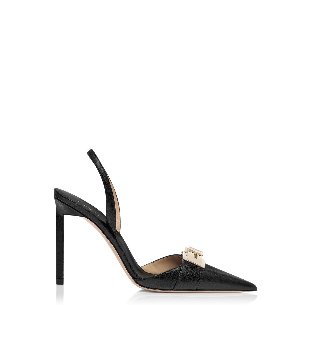 Tom Ford Supple Grain Leather T Latch Slingback