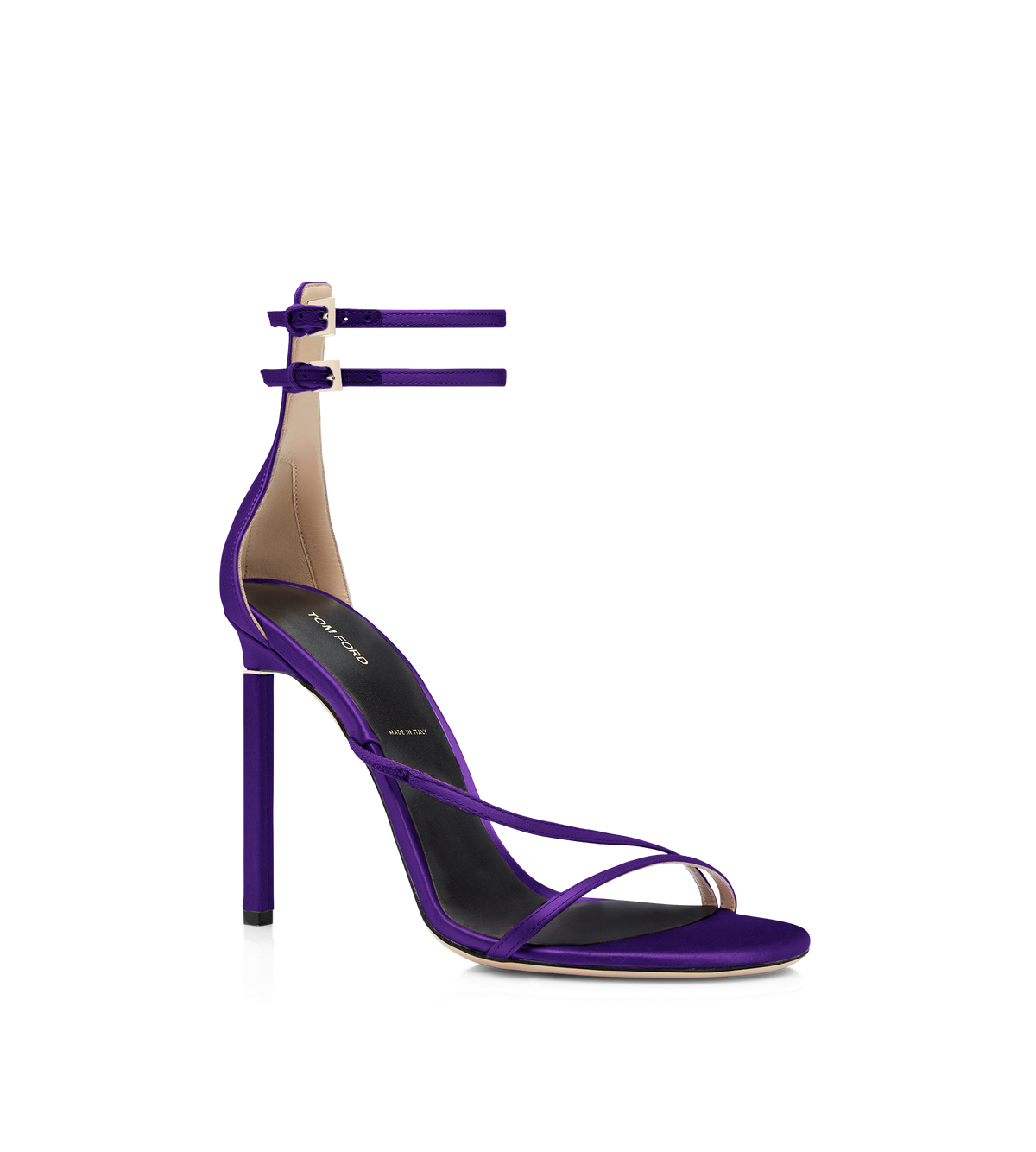 Tom Ford Satin T Ankle Strap Sandal
