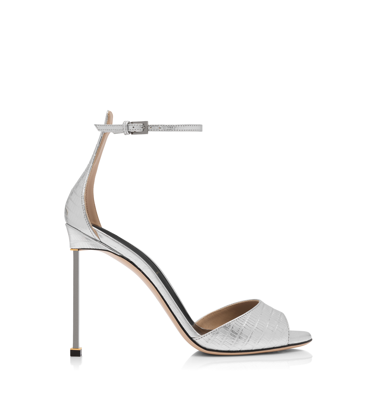 Tom Ford Semi Shiny Printed Python Spire Ankle Strap Sandal