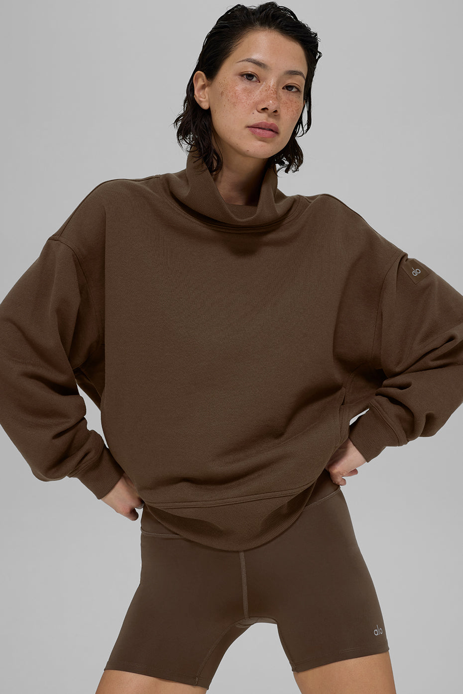 Alo Yoga Women'S Hazy Mock Neck Pullover