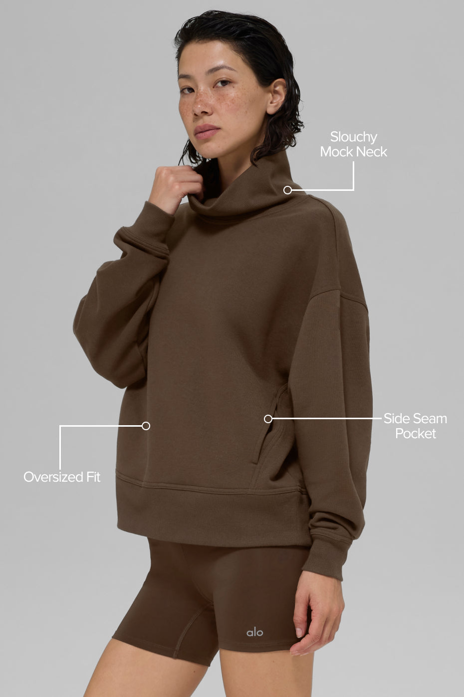 Alo Yoga Women'S Hazy Mock Neck Pullover