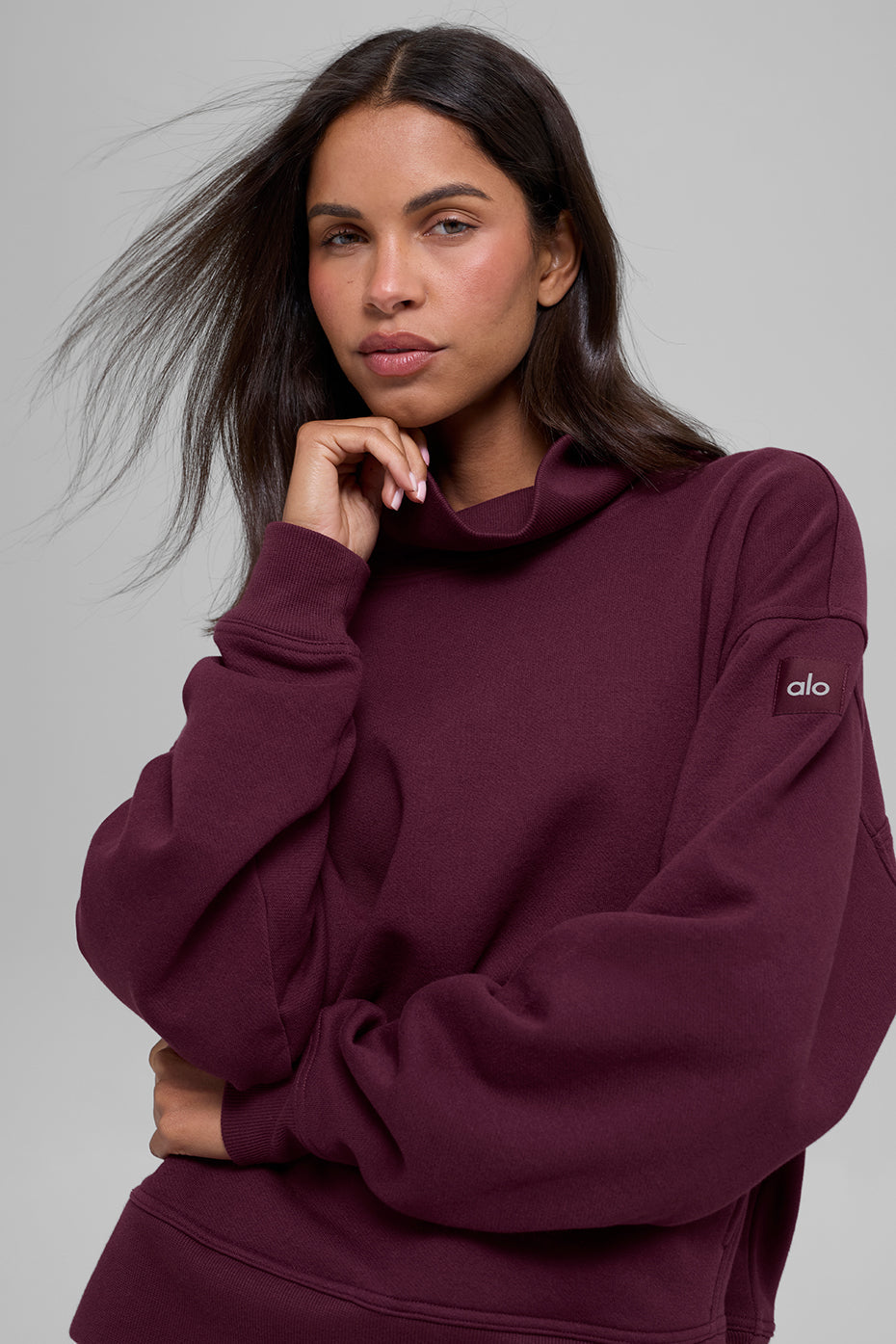 Alo Yoga Women'S Hazy Mock Neck Pullover