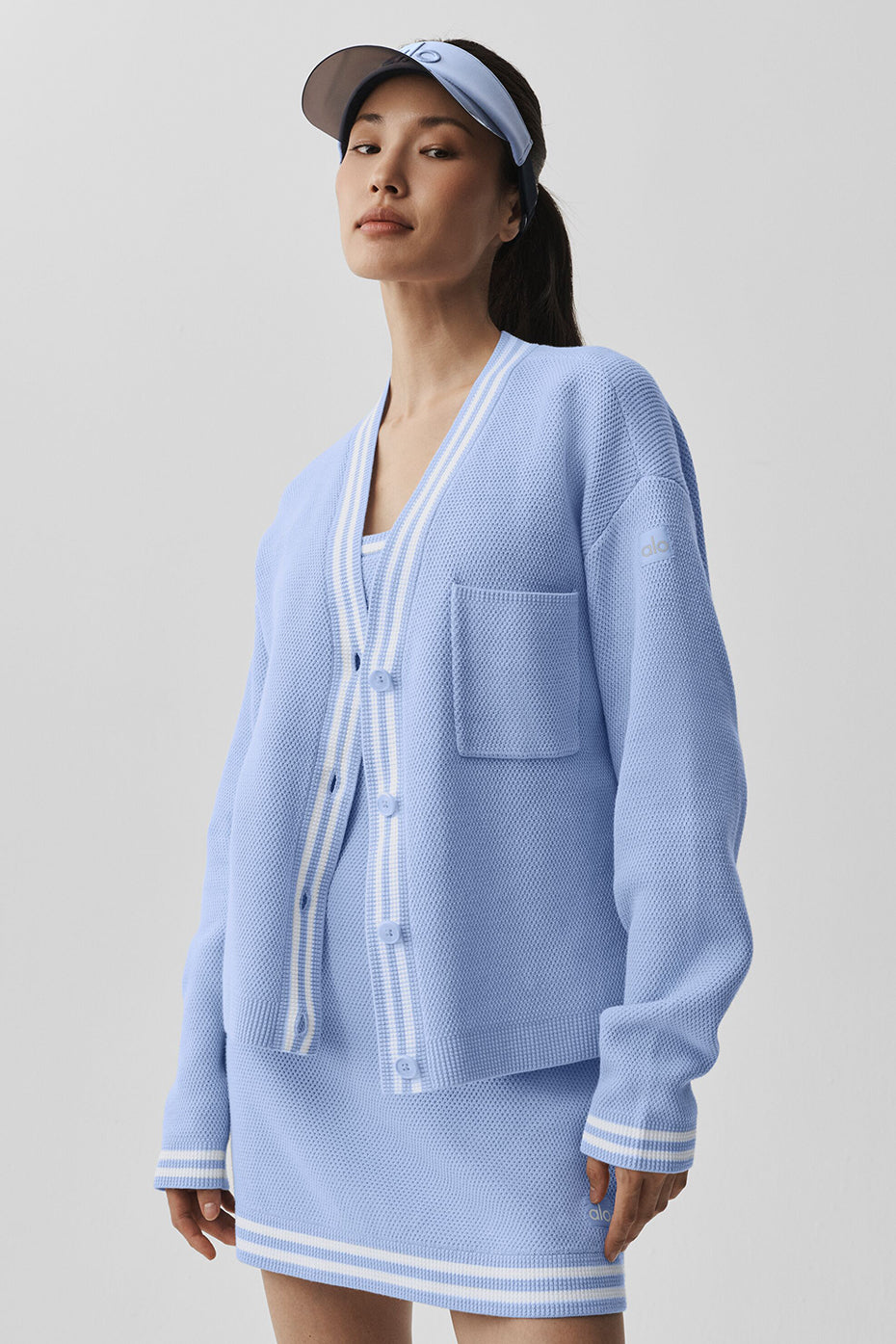 Alo Yoga Women'S Tennis Club Sweater Knit Cardigan