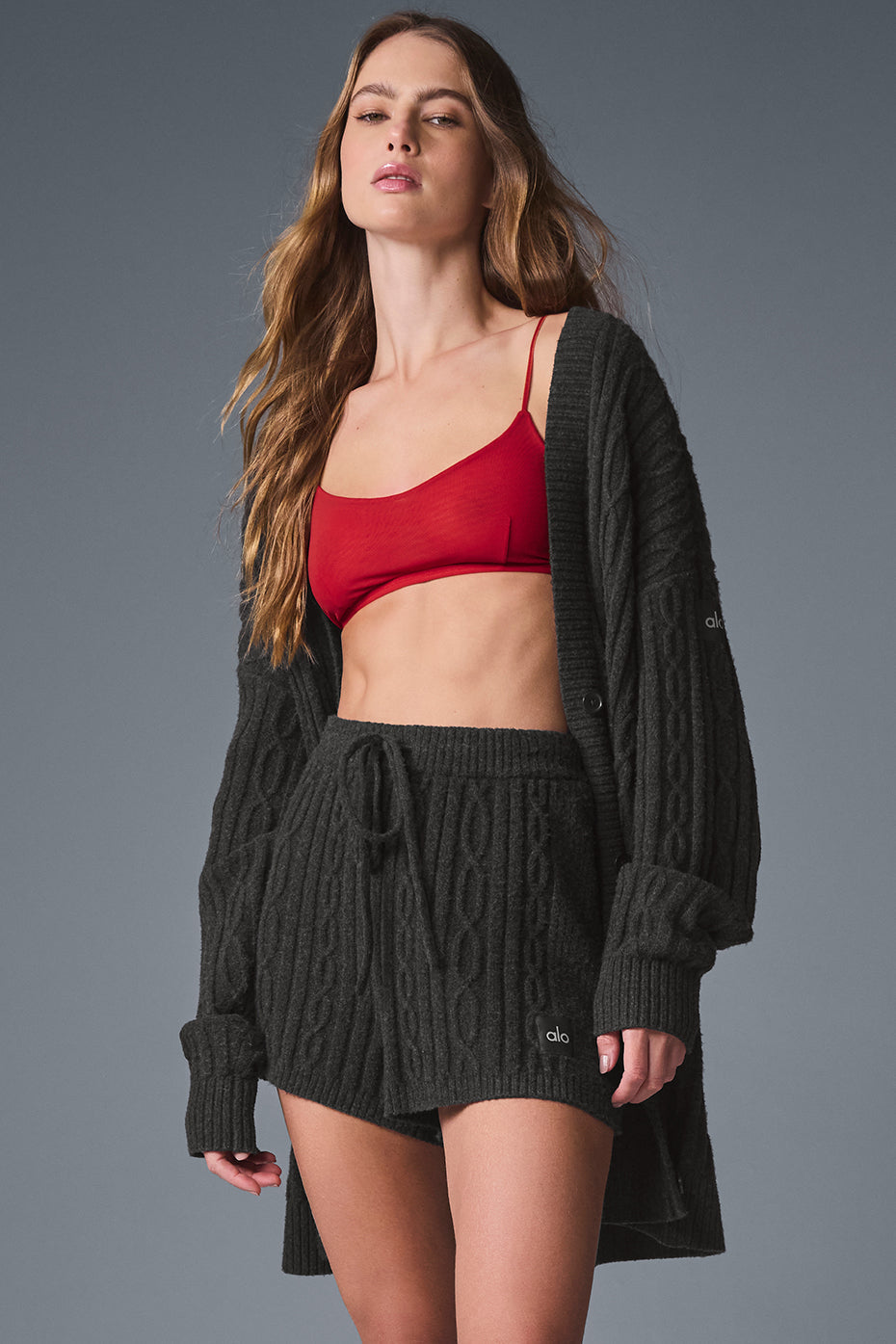 Alo Yoga Women'S Cable Knit Winter Bliss Cardigan