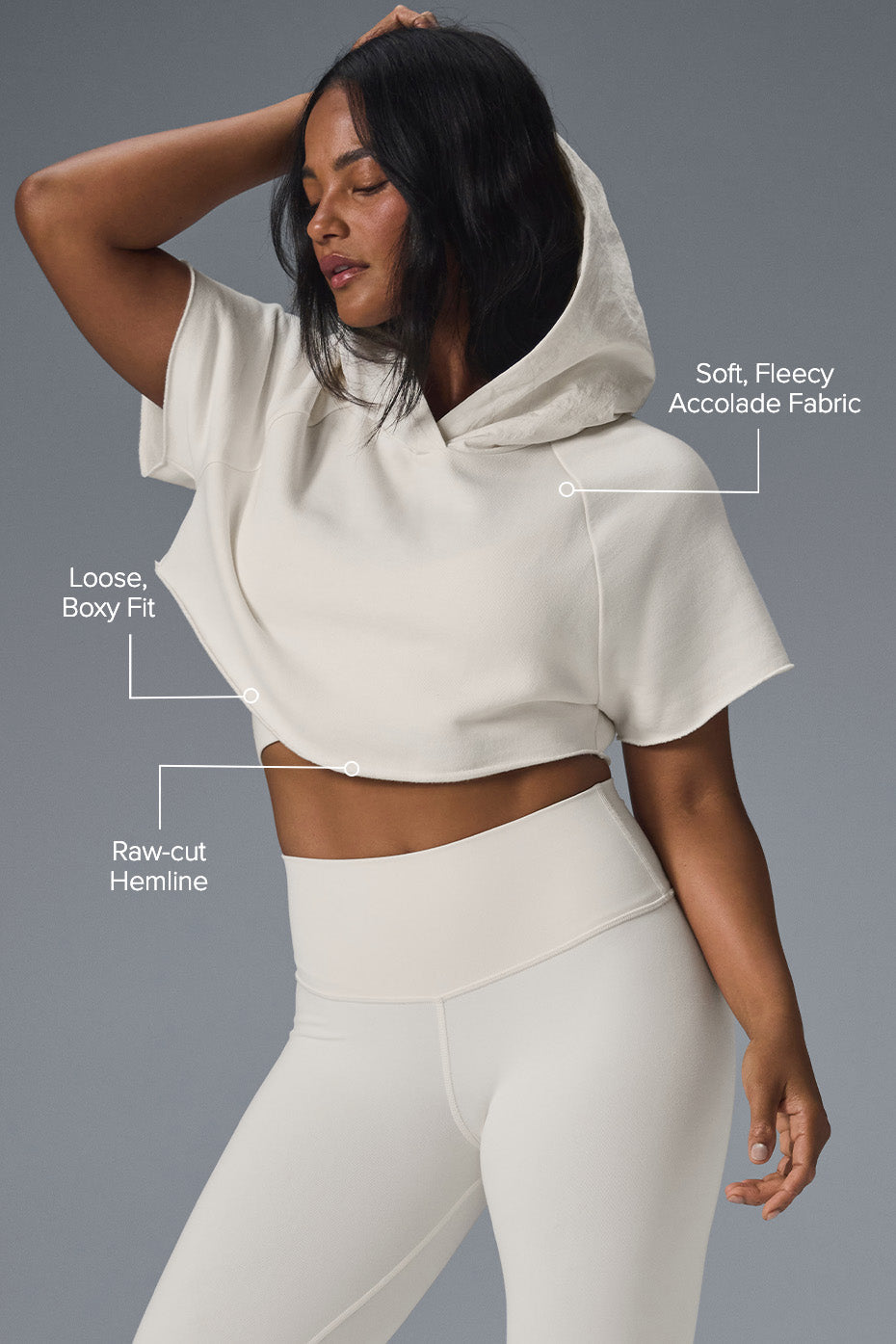 Alo Yoga Women'S Cropped In The Air Short Sleeve Hoodie – Kicks Machine