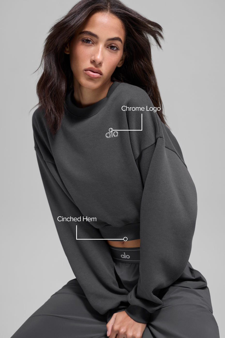 Alo Yoga Women'S Cropped Accolade Crewneck