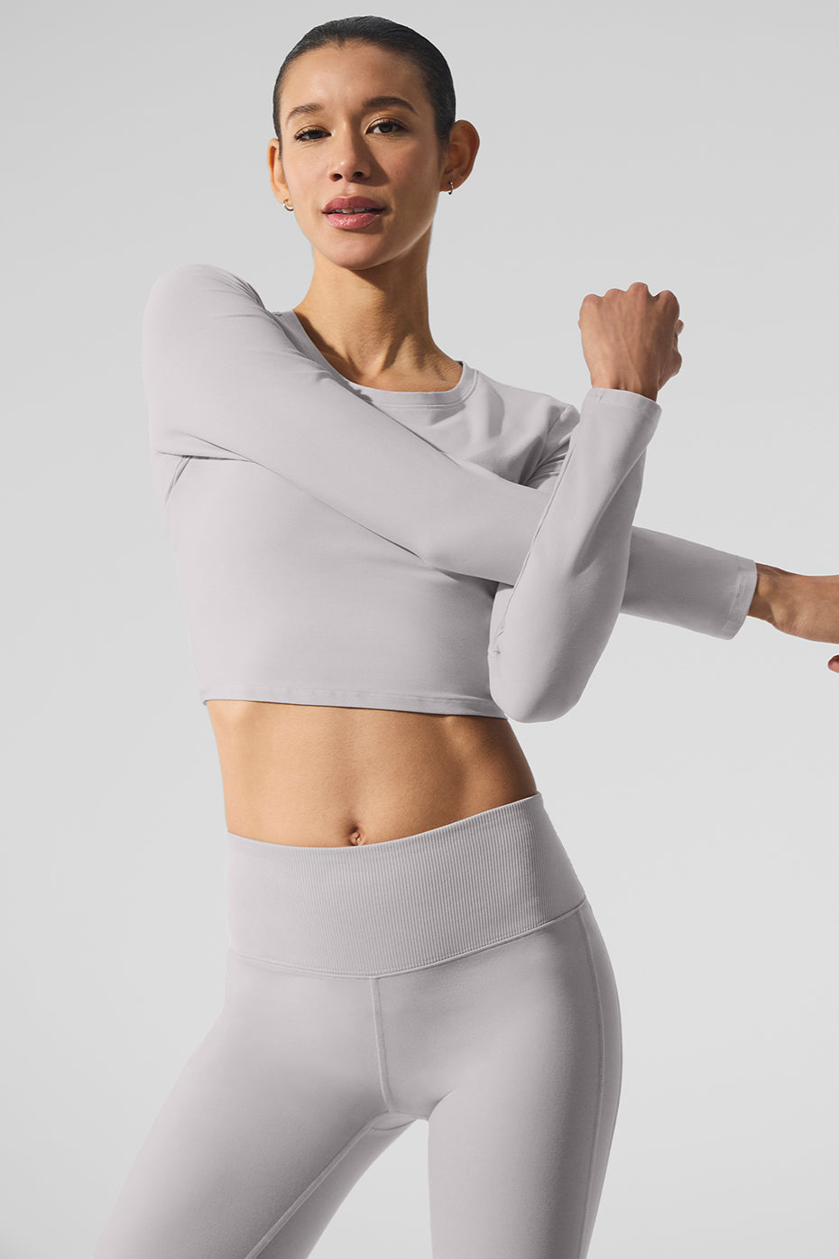Alo Yoga Women'S Alosoft Crop Finesse Long Sleeve