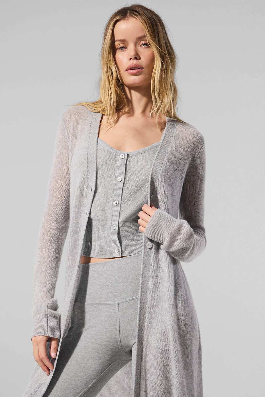 Alo Yoga Women'S Sheer Cashmere Long Cardigan