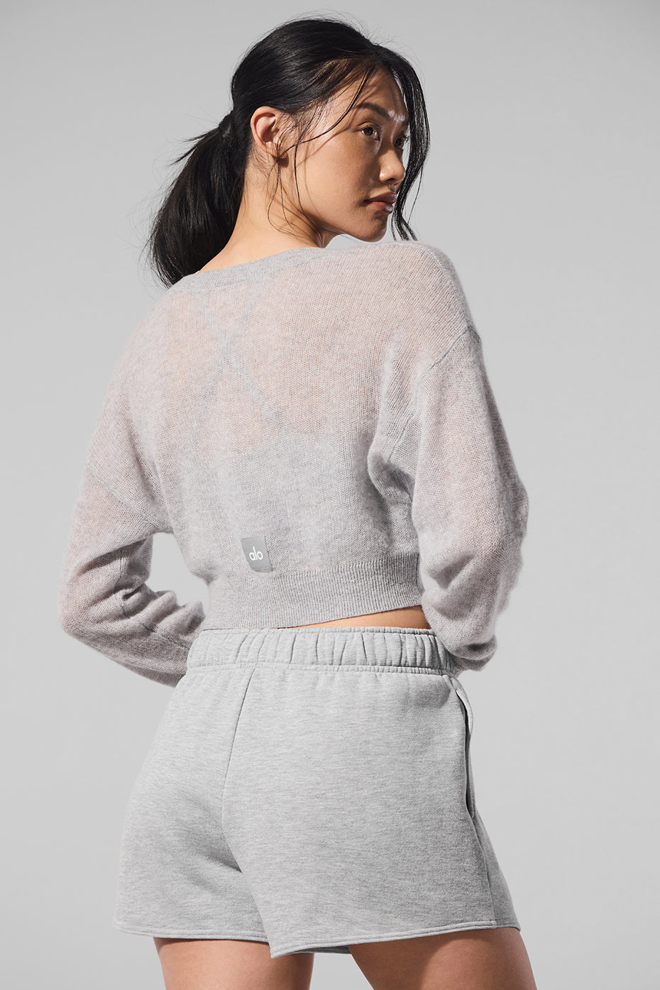Alo Yoga Women'S Sheer Cashmere Cropped Cardigan
