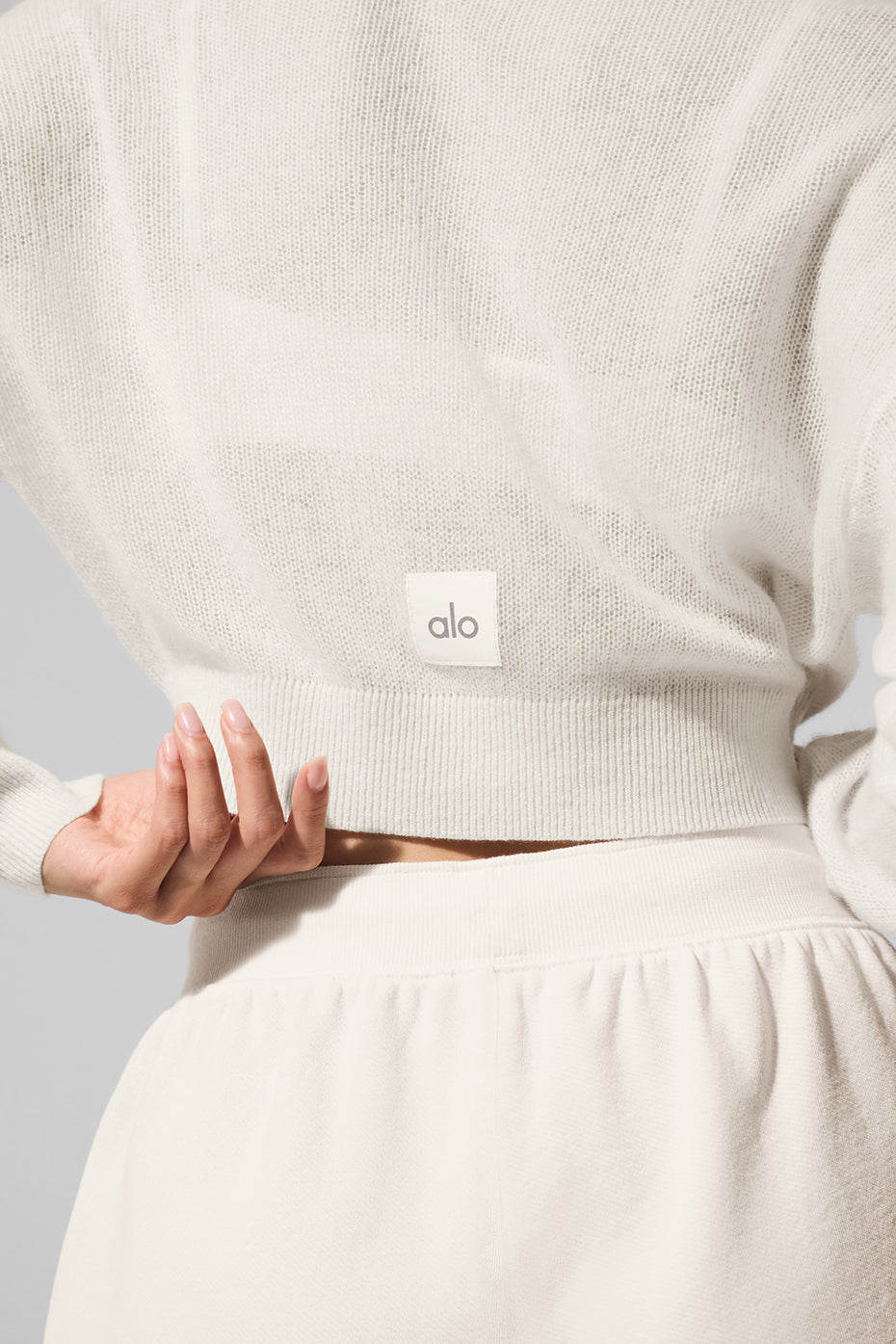 Alo Yoga Women'S Sheer Cashmere Cropped Cardigan