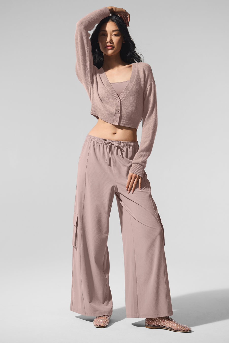 Alo Yoga Women'S Sheer Cashmere Cropped Cardigan