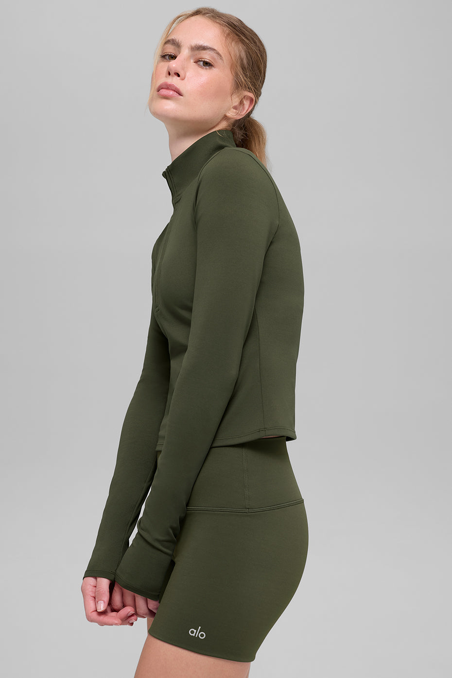 Alo Yoga Women'S Alo Softsculpt Precision 1/4 Zip Long Sleeve