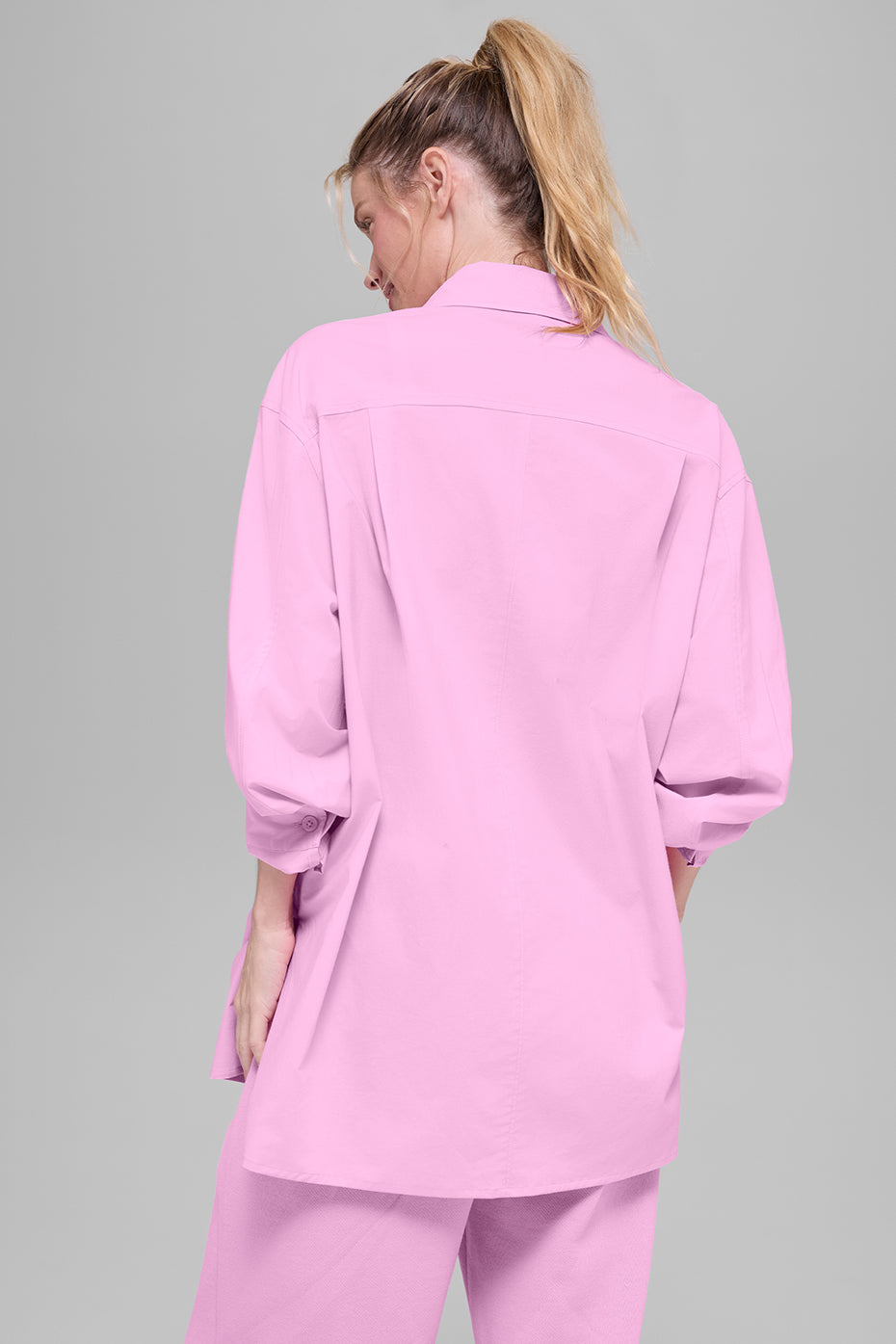 Alo Yoga Women'S Cotton Real Deal Button Up Long Sleeve