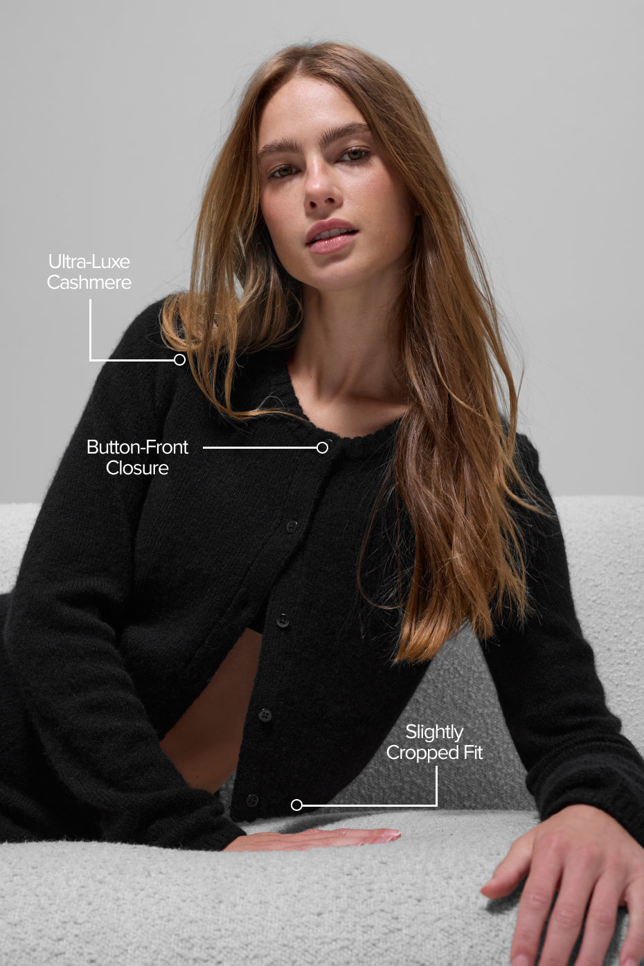 Alo Yoga Women'S Wool Cashmere New Class Cropped Cardigan