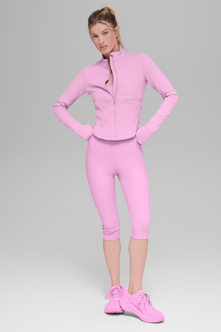 Alo Yoga Women'S Airbrush Corset Full Zip Jacket