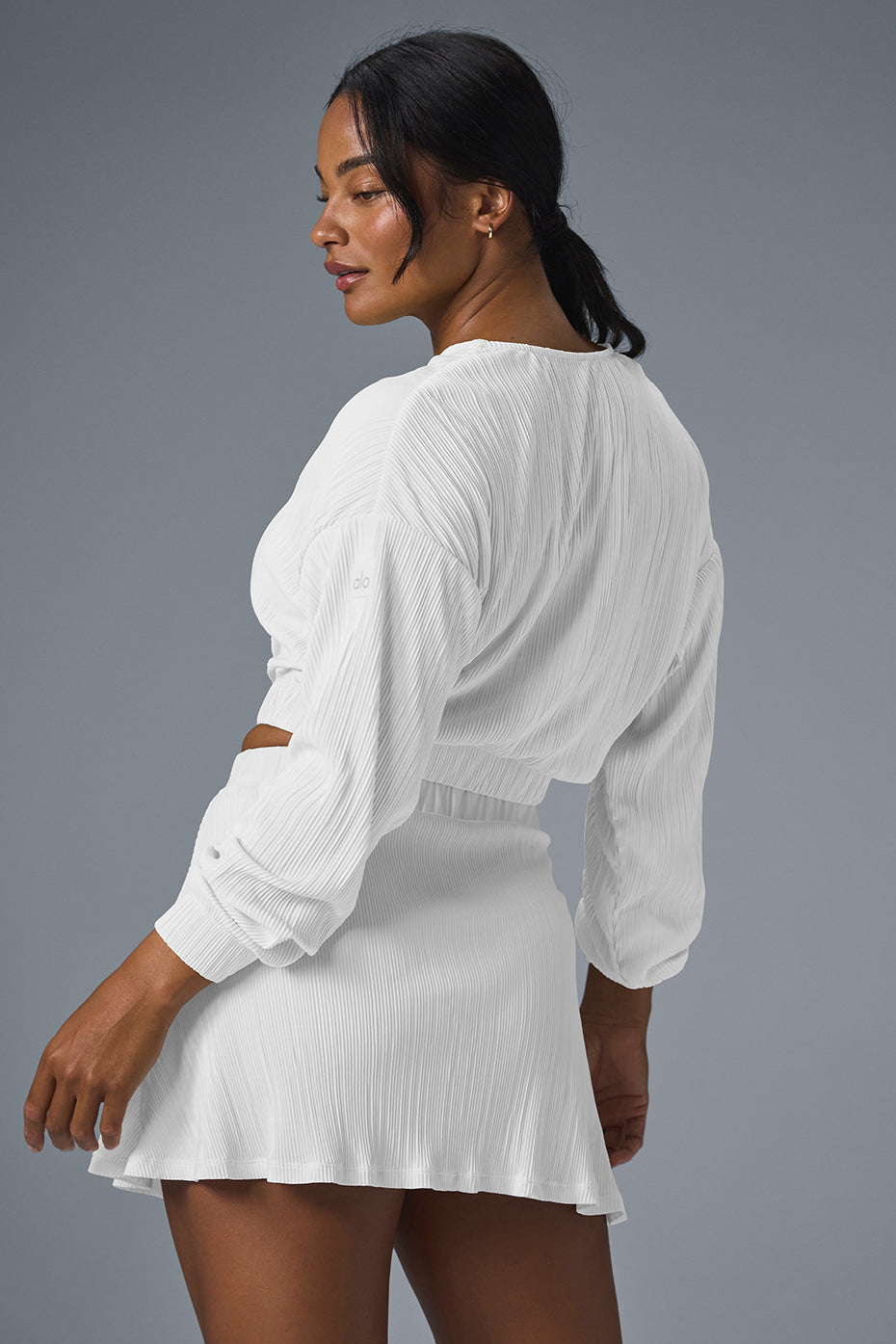 Alo Yoga Women'S Cropped Micro Plisse Jacket